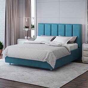 Кровать Routa велюр лофти лазурь 900x2000, изголовье мягкое