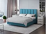 Кровать Routa велюр лофти лазурь без П/М 90x200, без ортопедического основания, изголовье мягкое