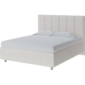 Кровать Routa велюр лофти лён 1400x2000, изголовье мягкое