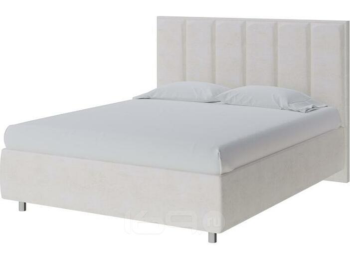 Кровать Routa велюр лофти лён 1600x2000, изголовье мягкое