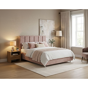 Кровать Routa велюр лофти мокко 1200x2000, изголовье мягкое