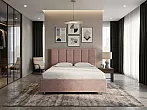 Кровать Routa велюр лофти мокко без П/М 140x200, без ортопедического основания, изголовье мягкое
