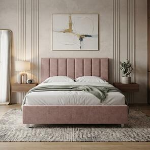 Кровать Routa велюр лофти мокко 1600x2000, изголовье мягкое