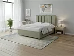Кровать Routa велюр лофти олива без П/М 140x200, без ортопедического основания, изголовье мягкое