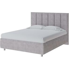 Кровать Routa велюр лофти серый 1400x2000, изголовье мягкое