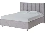 Кровать Routa велюр лофти серый без П/М 160x200, без ортопедического основания, изголовье мягкое