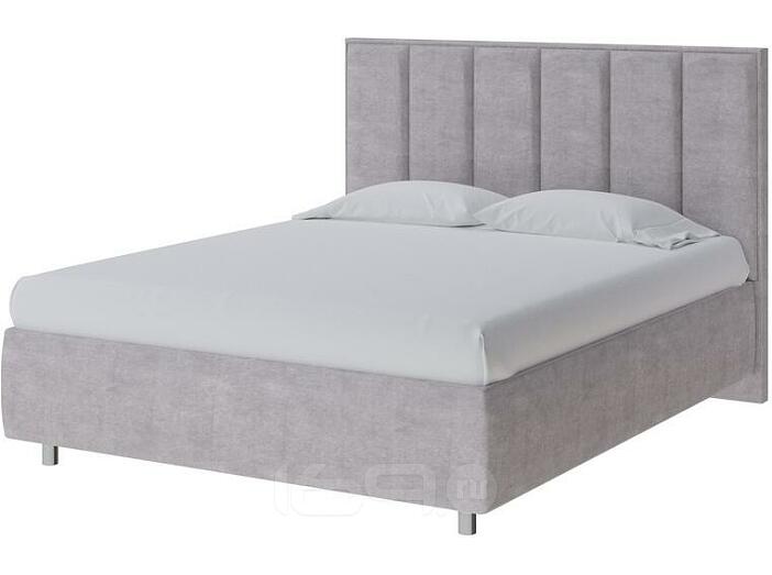 Кровать Routa велюр лофти серый 800x2000, изголовье мягкое