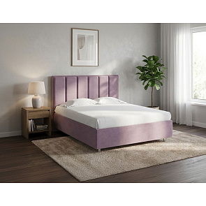 Кровать Routa велюр лофти слива 1200x2000, изголовье мягкое