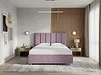 Кровать Routa велюр лофти слива без П/М 160x200, без ортопедического основания, изголовье мягкое