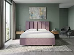 Кровать Routa велюр лофти слива без П/М 180x200, без ортопедического основания, изголовье мягкое