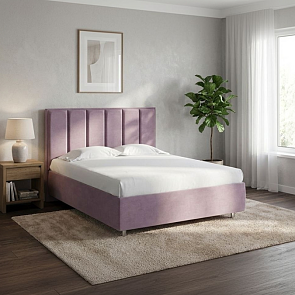 Кровать Routa велюр лофти слива 900x2000, изголовье мягкое