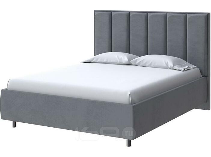 Кровать Routa велюр ultra мокрый асфальт 1800x2000, изголовье мягкое