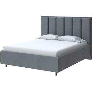 Кровать Routa велюр ultra мокрый асфальт 2000x2000, изголовье мягкое