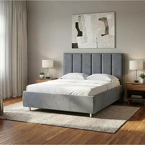 Кровать Routa велюр ultra мокрый асфальт 800x2000, изголовье мягкое