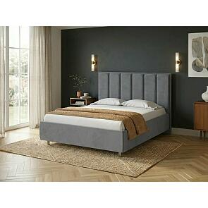 Кровать Routa велюр ultra мокрый асфальт 900x2000, изголовье мягкое