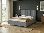 Кровать Routa велюр ultra мокрый асфальт без П/М 90x200, без ортопедического основания, изголовье мягкое