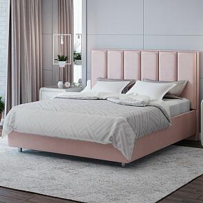 Кровать Routa велюр ultra розовый мусс 1200x2000, изголовье мягкое