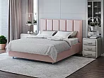 Кровать Routa велюр ultra розовый мусс без П/М 140x200, без ортопедического основания, изголовье мягкое