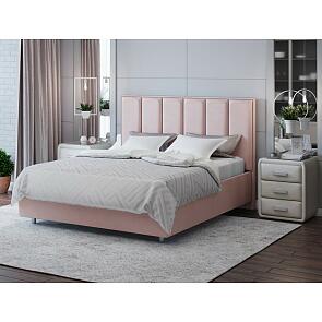 Кровать Routa велюр ultra розовый мусс 2000x2000, изголовье мягкое