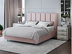 Кровать Routa велюр ultra розовый мусс без П/М 200x200, без ортопедического основания, изголовье мягкое