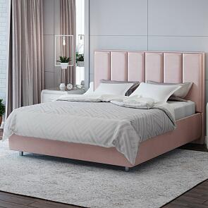 Кровать Routa велюр ultra розовый мусс 900x2000, изголовье мягкое