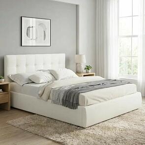 Кровать Селеста велюр бежевый с подъемным механизмом 1600x2000, ортопедическое основание, изголовье мягкое