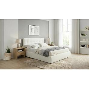 Кровать Селеста велюр бежевый с подъемным механизмом 1600x2000, ортопедическое основание, изголовье мягкое