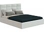 Кровать Соната экокожа белый 1400x2000, изголовье мягкое