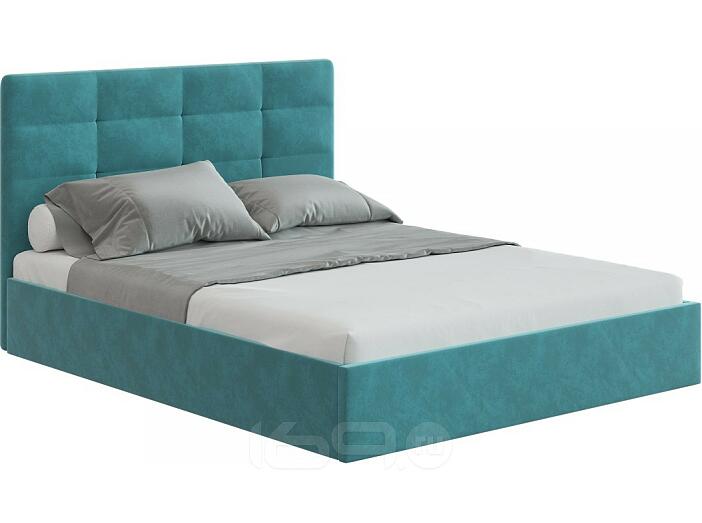 Кровать Соната велюр бирюзовый 1400x2000, изголовье мягкое