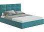 Кровать Соната велюр бирюзовый 1400x2000, изголовье мягкое