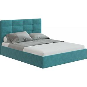 Кровать Соната велюр бирюзовый 1400x2000, изголовье мягкое