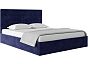 Кровать Соната велюр индиго 1400x2000, изголовье мягкое