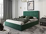 Кровать Соната велюр зеленый 1400x2000, изголовье мягкое