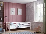 Кровать Соня без обивки белый матовый без П/М 800x1900, ортопедическое основание, изголовье жесткое