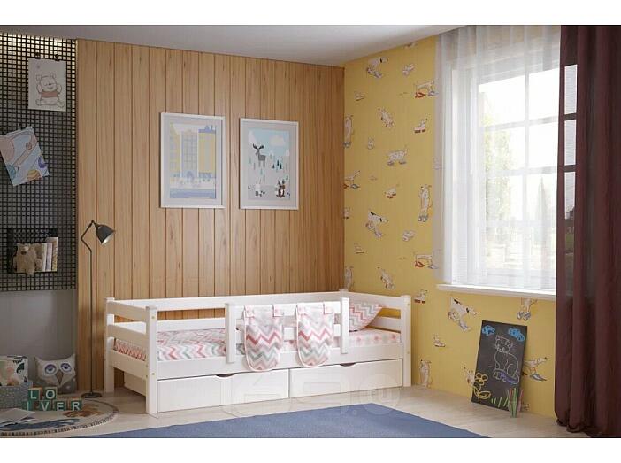 Кровать Соня без обивки белый без П/М 800x1900, изголовье жесткое