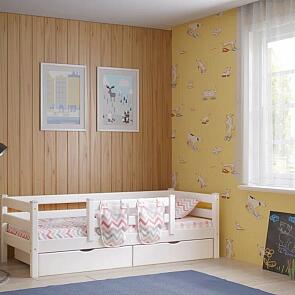 Кровать Соня без обивки белый без П/М 800x1900, изголовье жесткое