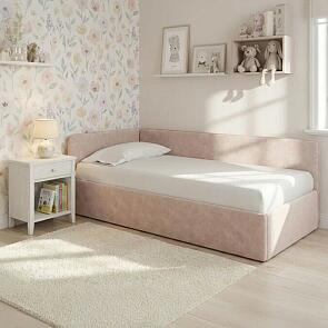 Кровать Umka велюр gratta 2 латте С П/М 900x2000, изголовье мягкое