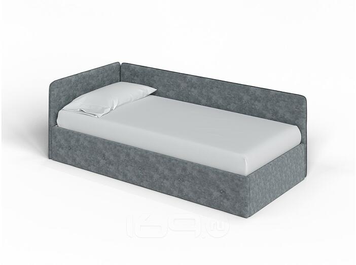 Кровать Umka велюр gratta 4 серый космос С П/М 900x2000, ортопедическое основание, изголовье мягкое