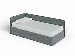 Кровать Umka велюр gratta 4 серый космос без П/М 90x200, без ортопедического основания, изголовье мягкое