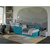 Кровать Umka велюр лофти лазурь С П/М 800x2000, изголовье мягкое