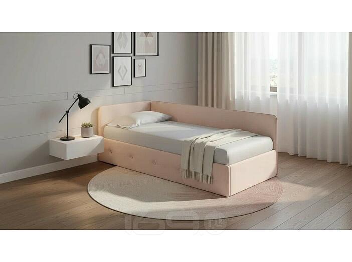 Кровать Umka велюр teddy 304 тауп с подъемным механизмом 900x2000, изголовье мягкое