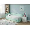 Кровать Umka велюр teddy 337 мятный С П/М 900x2000, изголовье мягкое