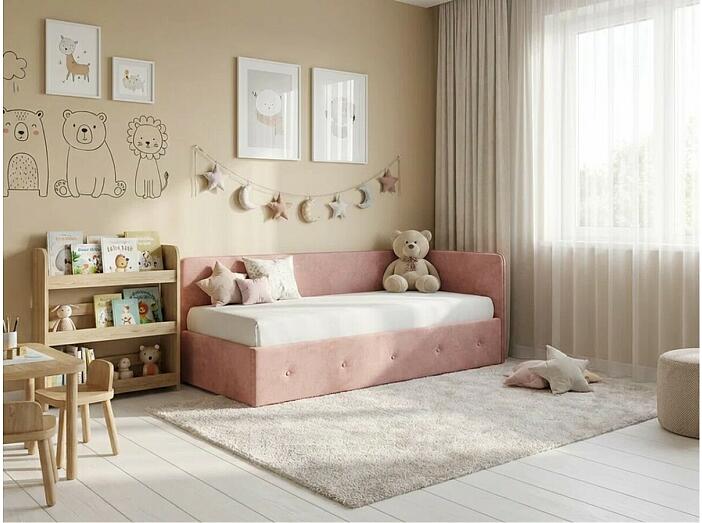 Кровать Umka велюр ultra горячий шоколад С П/М 800x2000, ортопедическое основание, изголовье мягкое