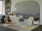Кровать Umka велюр ultra песочный без П/М 80x200, без ортопедического основания, изголовье мягкое