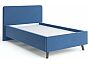 Кровать Ванесса велюр синий без П/М 1200x2000, изголовье мягкое