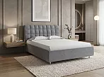 Кровать Volumo велюр ultra мокрый асфальт без П/М 180x200, без ортопедического основания, изголовье мягкое