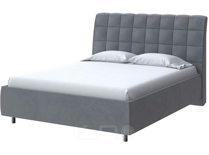 Кровать Volumo велюр ultra мокрый асфальт 900x2000, изголовье мягкое