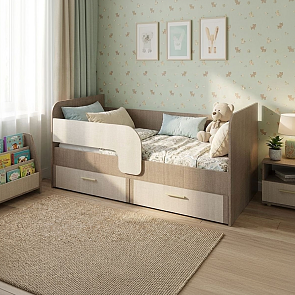 Кровать Юта без обивки коричневый без П/М 800x1600, изголовье жесткое