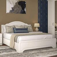 Кровать Ливерпуль без обивки белый, ясень ваниль без подъёмного механизма 1600x2000, без ортопедического основания, изголовье жесткое