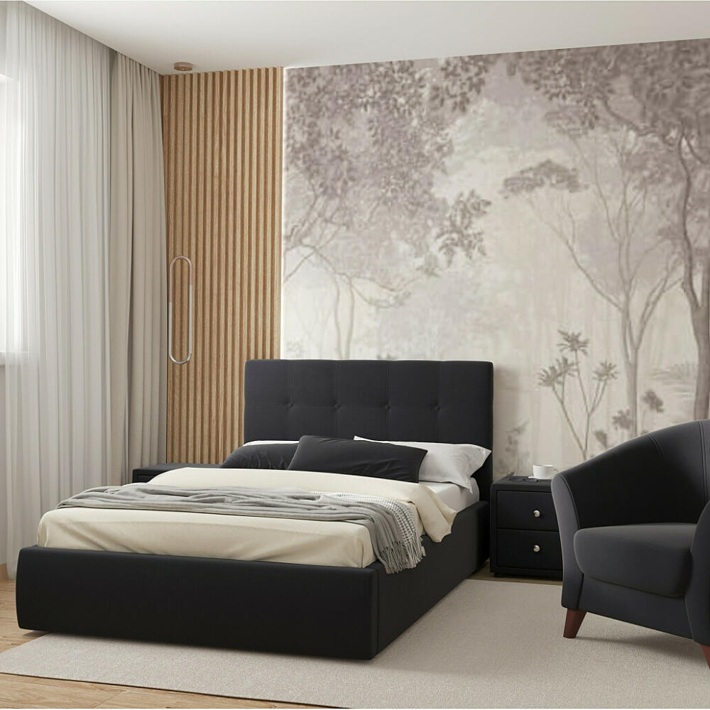 Мягкая интерьерная кровать Селеста 1200 БПМ ткань Черный 18900₽